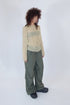 PLEATED MESH EXPOSED SEAMS TOPS -BEIGE- *Last1